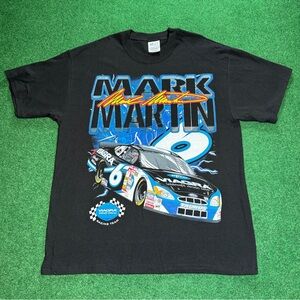 Vintage Mark Martin Viagra 90s All Over Print Aop Lightning Large Nascar T Shirt